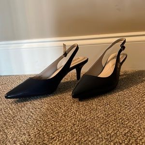 New Alfani step n’ flex Babbsy slingback pumps-in navy, 8.5 M, 2.75 in heel.